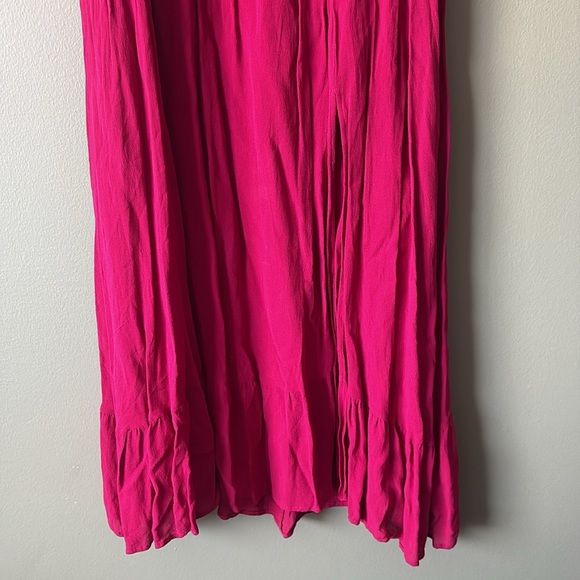 Reformation Meadow Smocked Short Sleeve Mini Dress Rhubarb Pink Sz 1X Plus - Picture 6 of 10